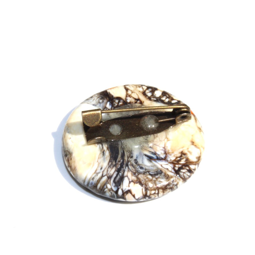 Graphic Orange Murano Kahélya - Labelle Ikeya Création Originale - Broches