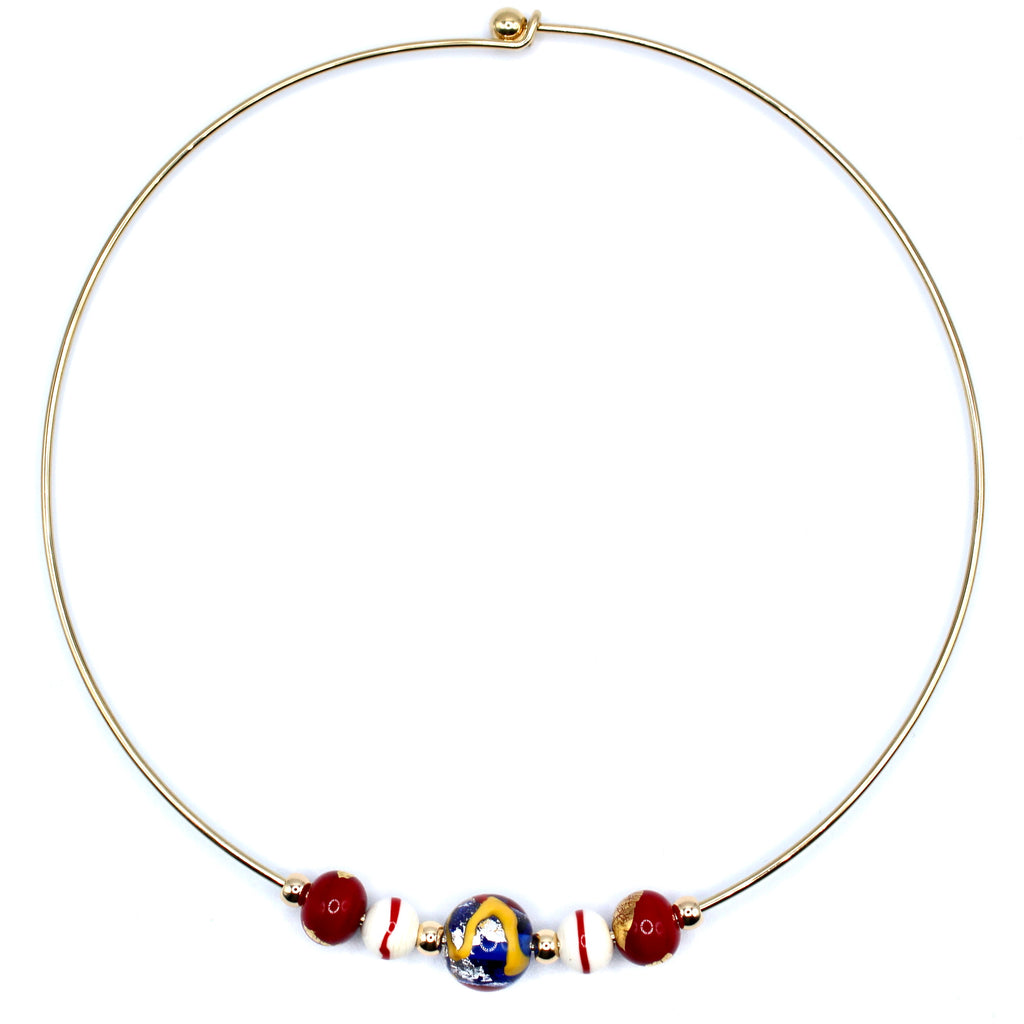 Cassiopeia Oro Ras de cou Murano doré à l'or fin - Labelle Ikeya Création Originale - Ras de cou