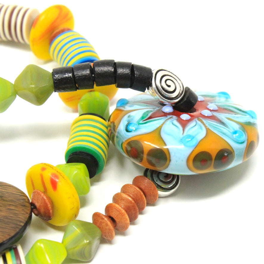Ethnic Zamba Sautoir Murano Heishi - Labelle Ikeya Création Originale - Collier