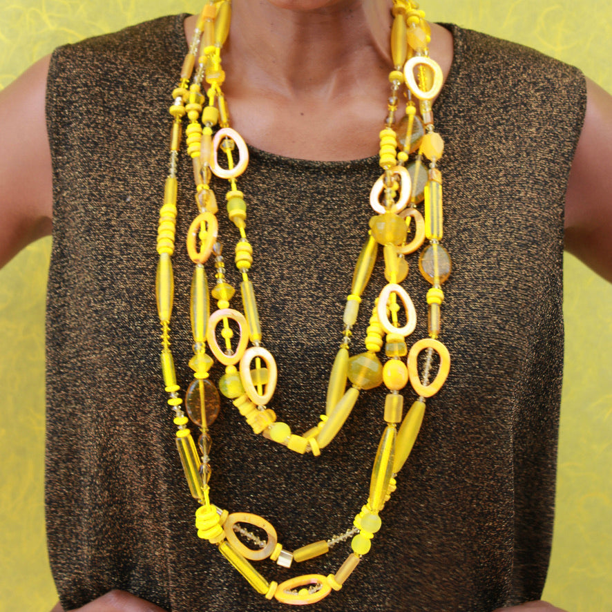 Astria Gypset Yellow Nacre - Labelle Ikeya Création Originale - Sautoir