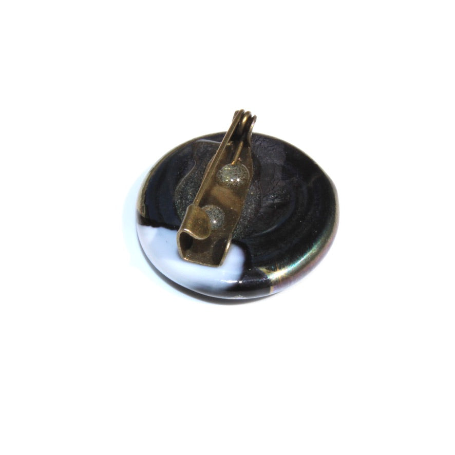 Kahélya N&B Entrelacés - Labelle Ikeya Création Originale - Broches