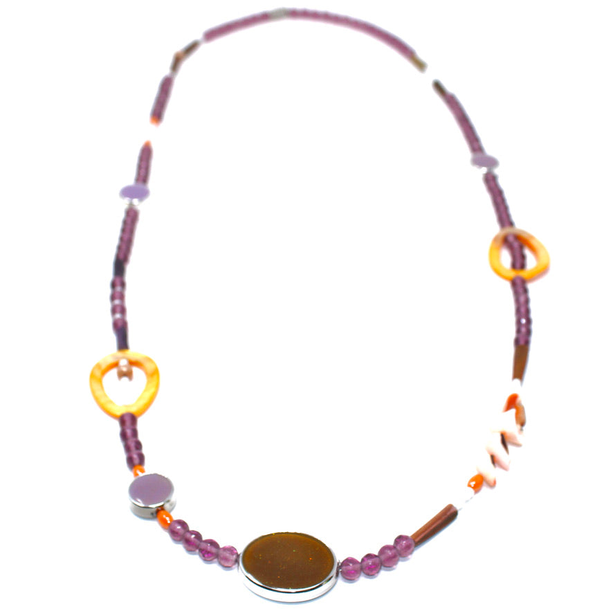 Astria Gypset Mauve Sun Baby - Labelle Ikeya Création Originale - Sautoir