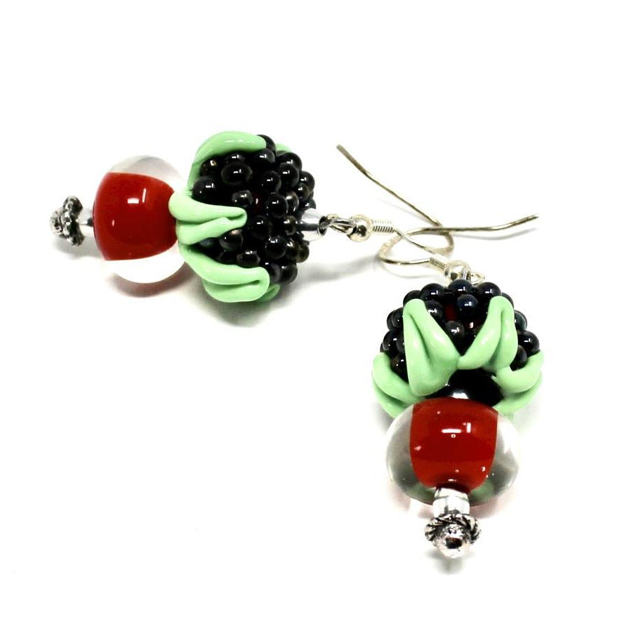 Framboise Mûre Rouge - Labelle Ikeya Création Originale - Boucles d'oreilles