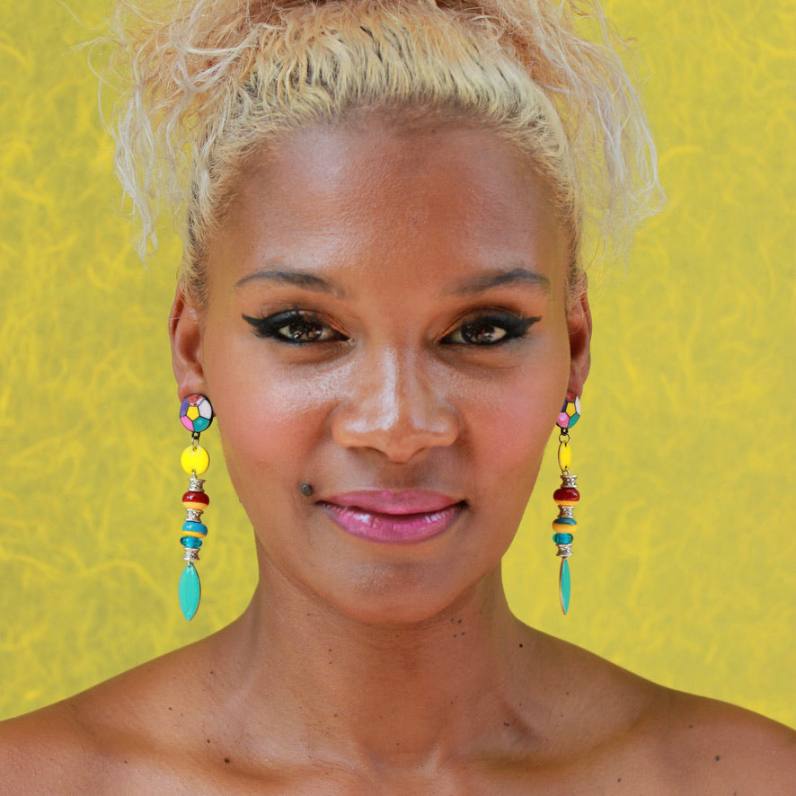 Biba Arlequin - Labelle Ikeya Création Originale - Boucles d'oreilles