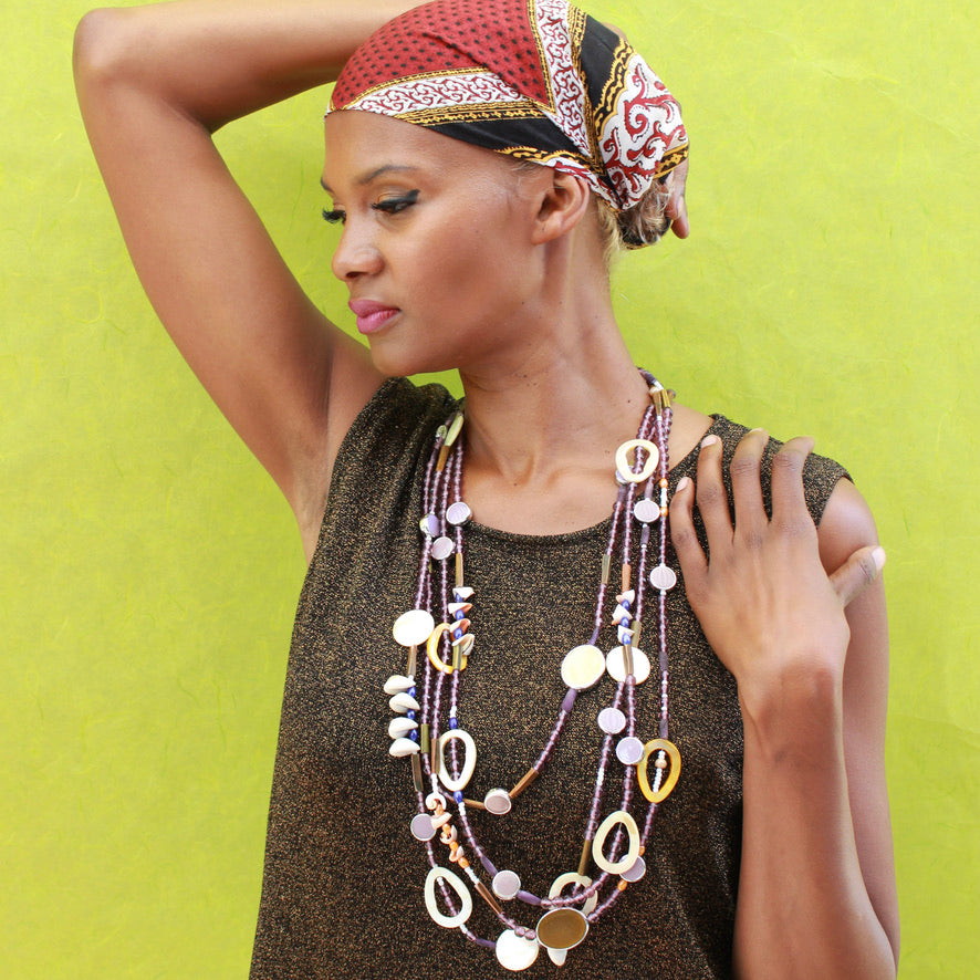 Astria Gypset Mauve & Co - Labelle Ikeya Création Originale - Sautoir