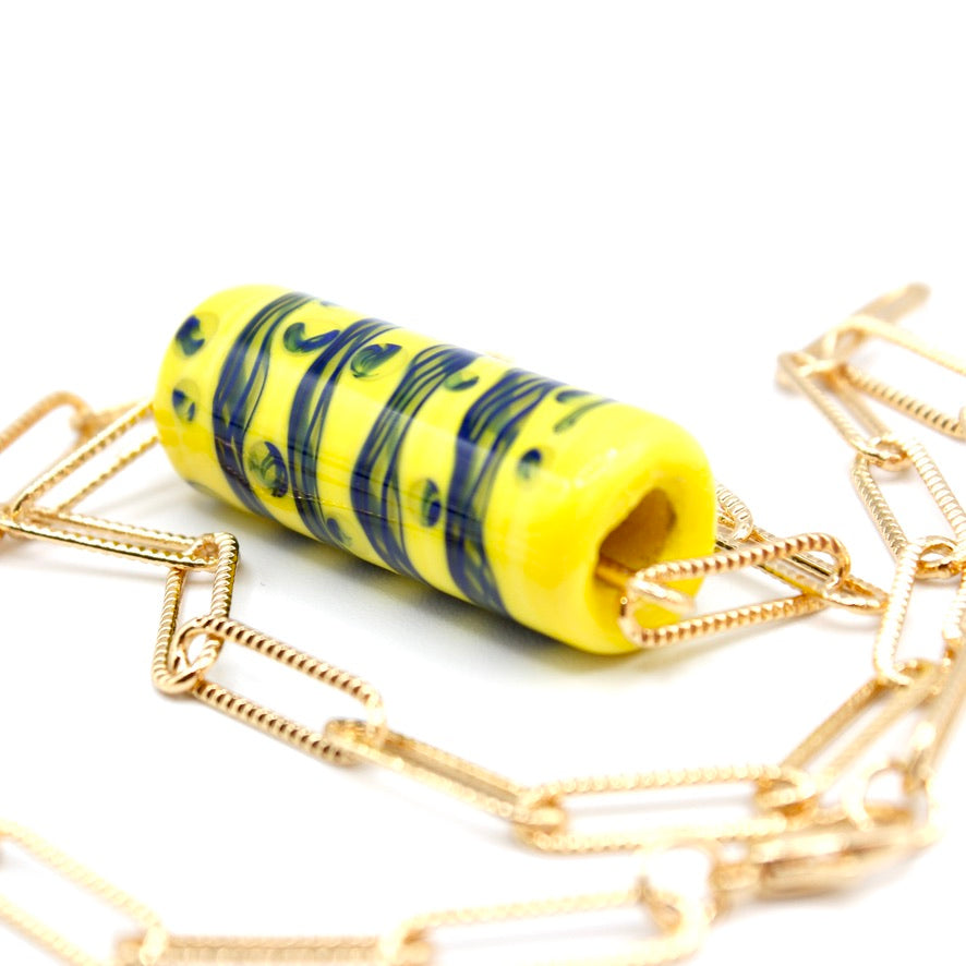 Roula DOWN Murano Ras de cou doré à l'or fin - Labelle Ikeya Création Originale - Collier