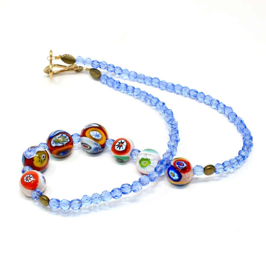 Collier Murines Murano Blue Color - Labelle Ikeya Création Originale - Collier