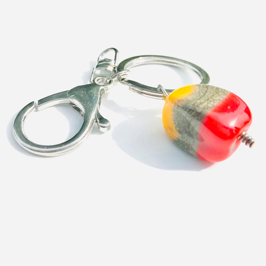 Caillou Trio Terrestre - Labelle Ikeya Création Originale - Porte Clefs Murano