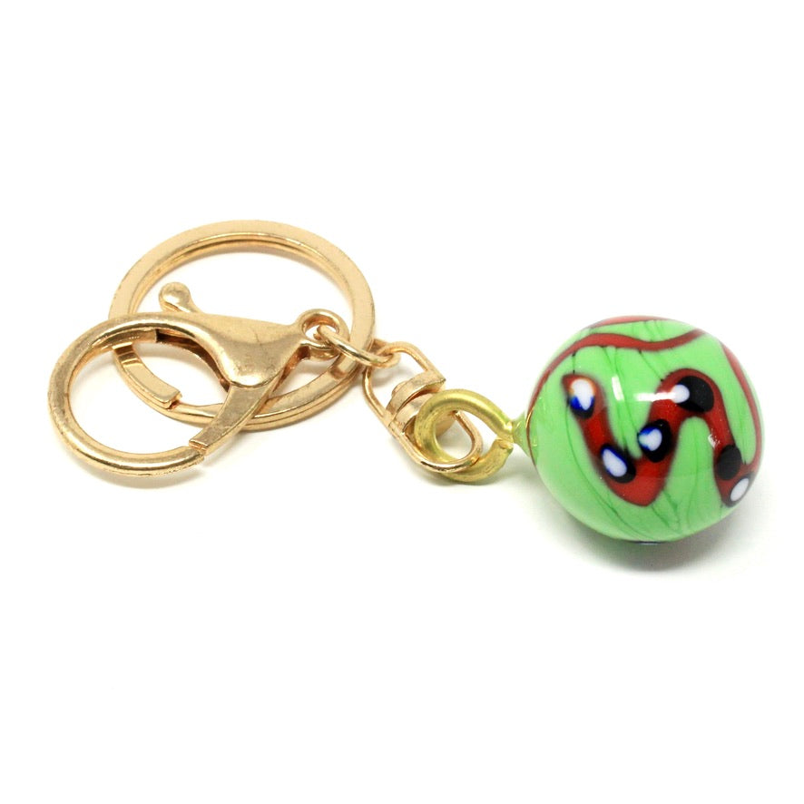 Œuf Hourra Verde Murano - Labelle Ikeya Création Originale - Porte Clefs Murano