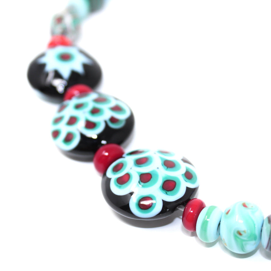 Roue de Paon Collier Prestige Murano - Labelle Ikeya Création Originale - Collier