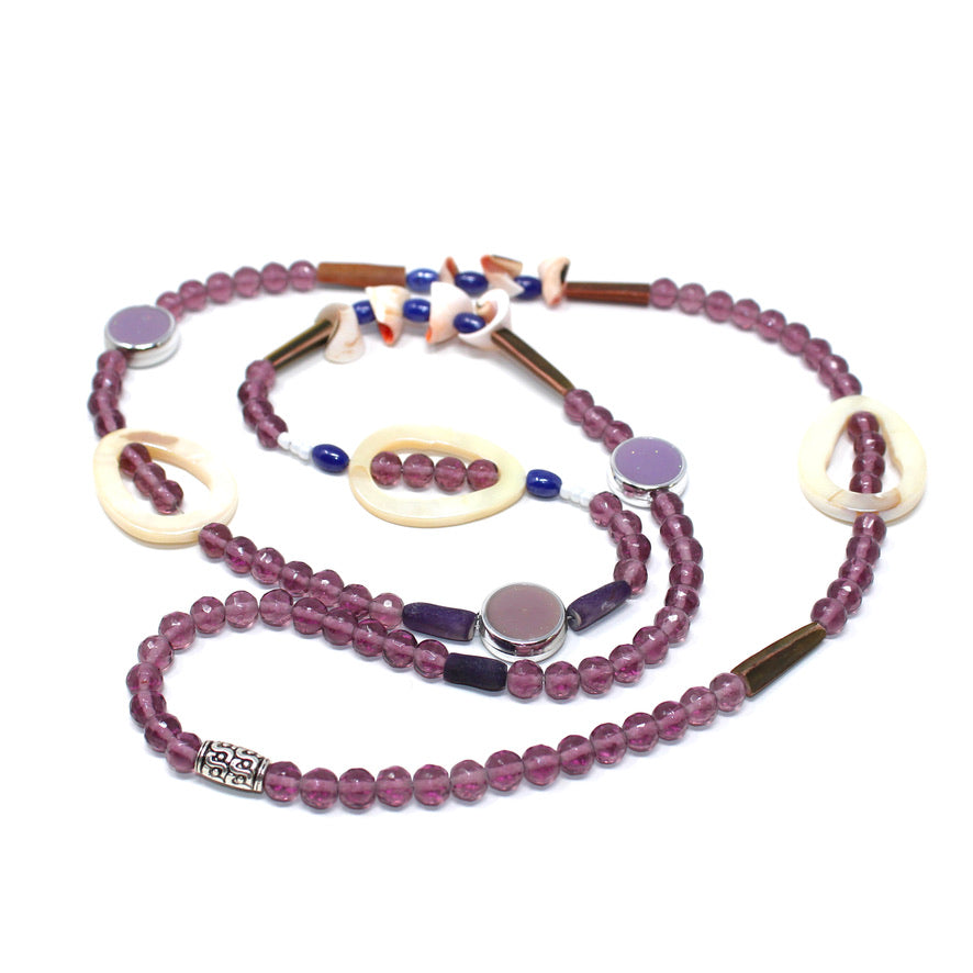 Astria Gypset Mauve & Co - Labelle Ikeya Création Originale - Sautoir