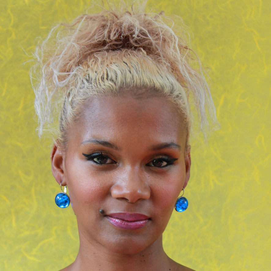 Titouane Turquoise - Labelle Ikeya Création Originale - Boucles d'oreilles