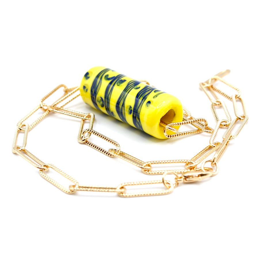 Roula DOWN Murano Ras de cou doré à l'or fin - Labelle Ikeya Création Originale - Collier