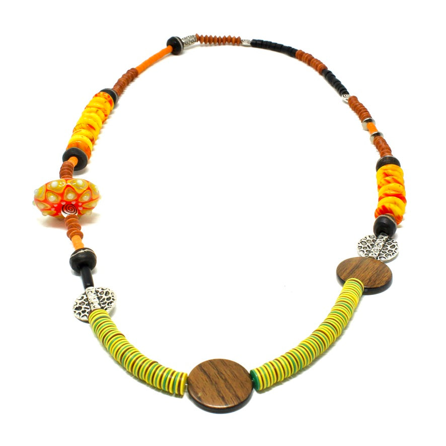 Bora Ethnic Sautoir Murano Heishi - Labelle Ikeya Création Originale - Collier