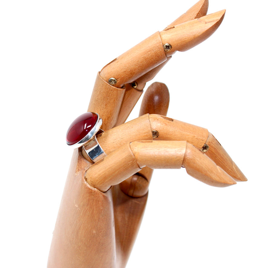 Étain Bague Cristal de Bohème Orange Transparente - Labelle Ikeya Création Originale - Parure