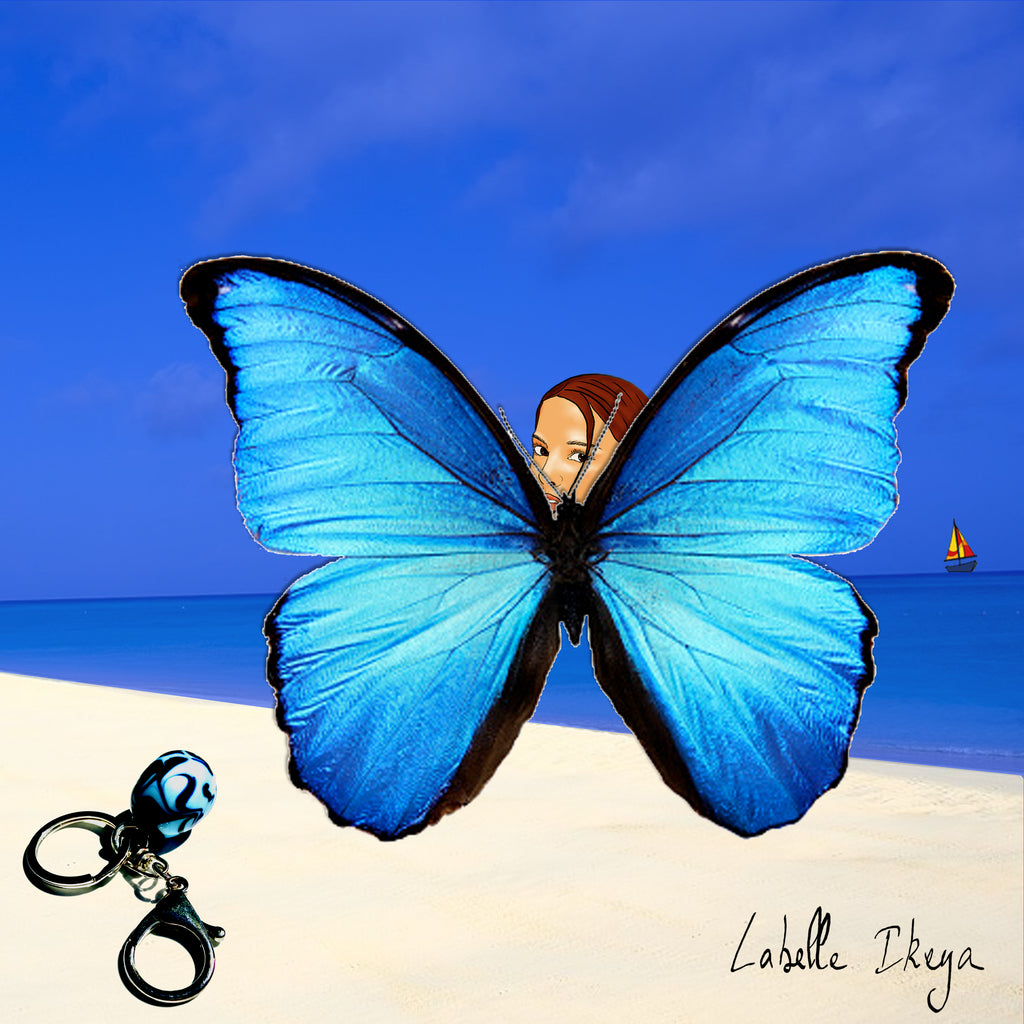 Œuf Alchimie Céleste Murano - Labelle Ikeya Création Originale - Porte Clefs Murano